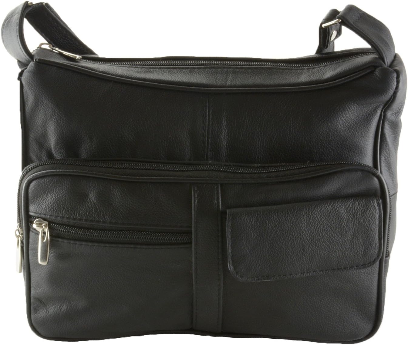 Women's Genuine Leather Cross Body Shoulder Strap Organizer Purse, (One Size) | Genuine Leather, Shoulder Strap, One Size - Image 4