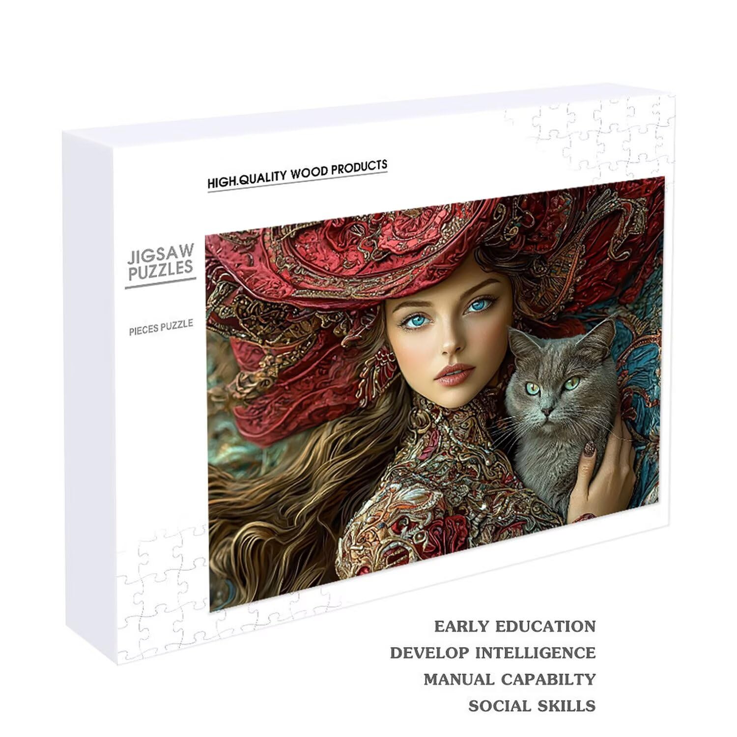 Puzzle para Adultos 3000 Piezas, Belleza Gato Puzzle, Difícil, Desafiante, Rompecabezas Encajan Perfectamente, Letras en la Parte Posterior, sin Polvo, Regalo para Personas Mayores 122x80cm s-514