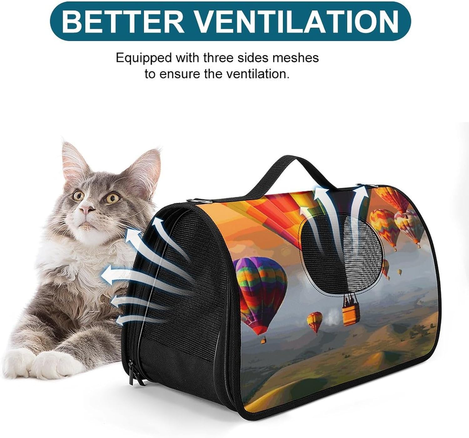 Pet Handbags, Hot Air Balloons Printed Pet Handbags,folding Pet Bags,new Pet Handbags,universal Pet Handbags, 45X26X23.5cm