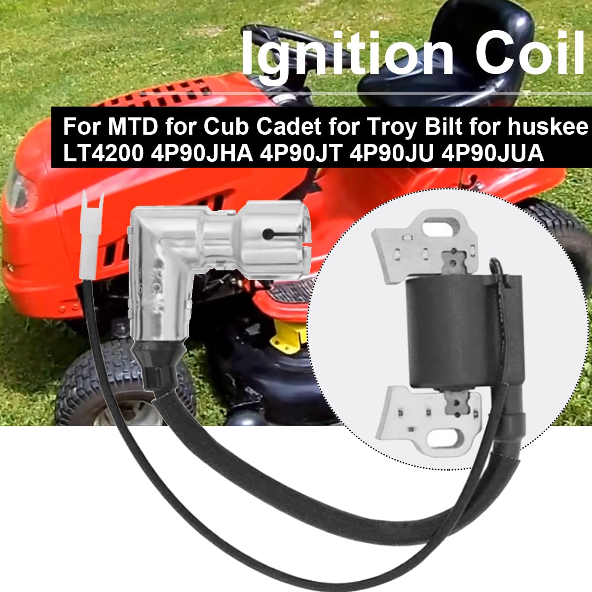 ZAMDOE 951-12220 751-12220 Ignition Coil for MTD for Troy Bilt 1p90f/p ignition coil for huskee lt4200 420cc Engine for Craftsman R1000 rider for Huskee LT1500 Lawn Mower Coil Replacement - Image 4