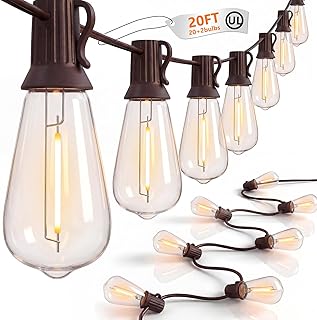 20FT ST40 LED Outdoor String Lights, Vintage Edison Patio Lights with 22...