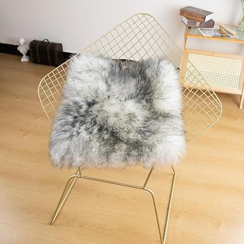 Miniatura 10 de LLB Fundas de piel de oveja para silla de oficina, cojín para silla de comedor, cojín de asiento para silla de computadora, alfombras de área para