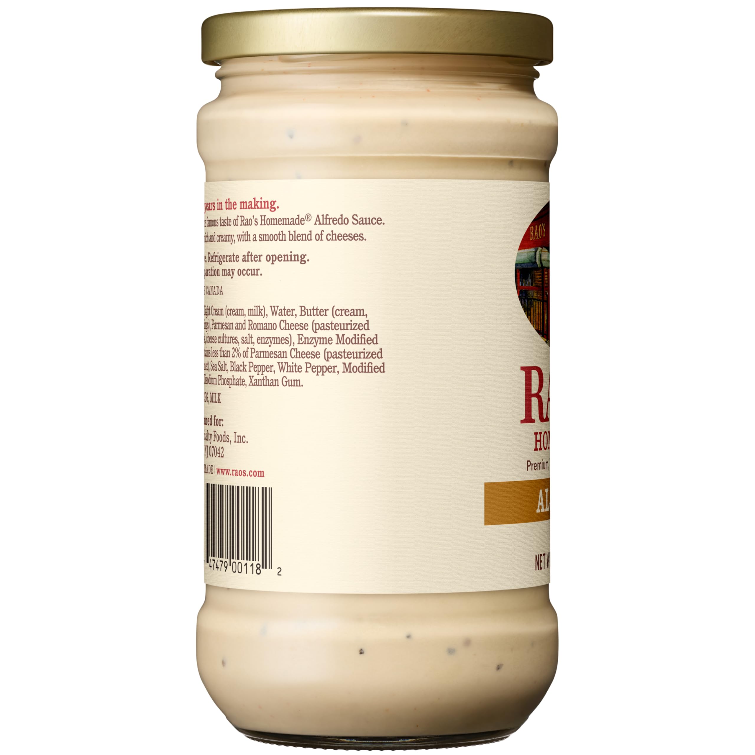Rao's Homemade Alfredo Sauce, klassische 425 ml, cremige Pastasauce, hochwertige Mischung aus Parmesan und Romano-Käse, Sahne und Butter