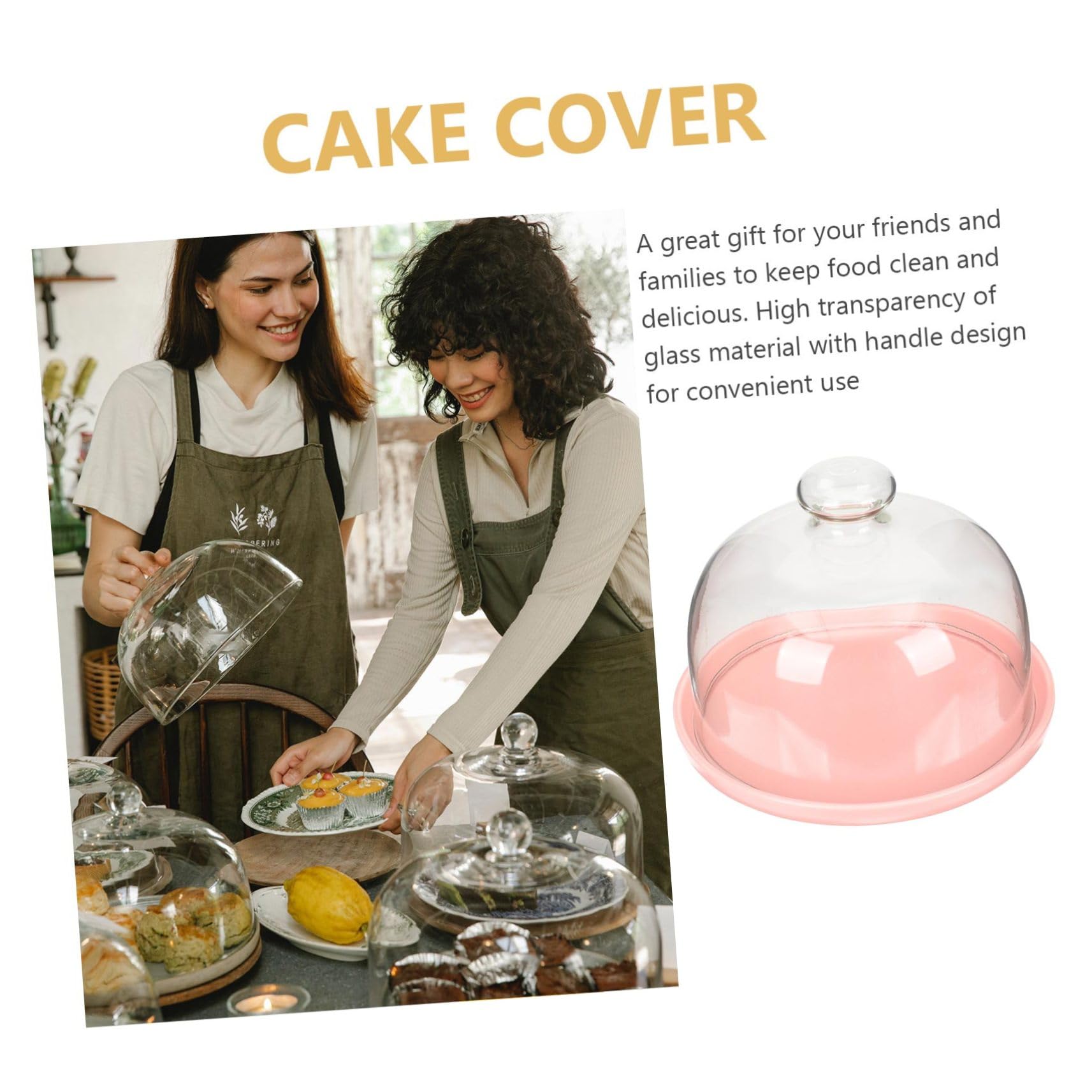 Piatto per Torta in Vetro e Ceramica con Cupola, Set 1 Pezzo
