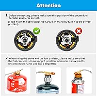 Vista 9 de WADEO Estufa de camping resistente al viento de 6800 W, estufa de mochilero con encendido piezoeléctrico y adaptadores de recipiente de combustible