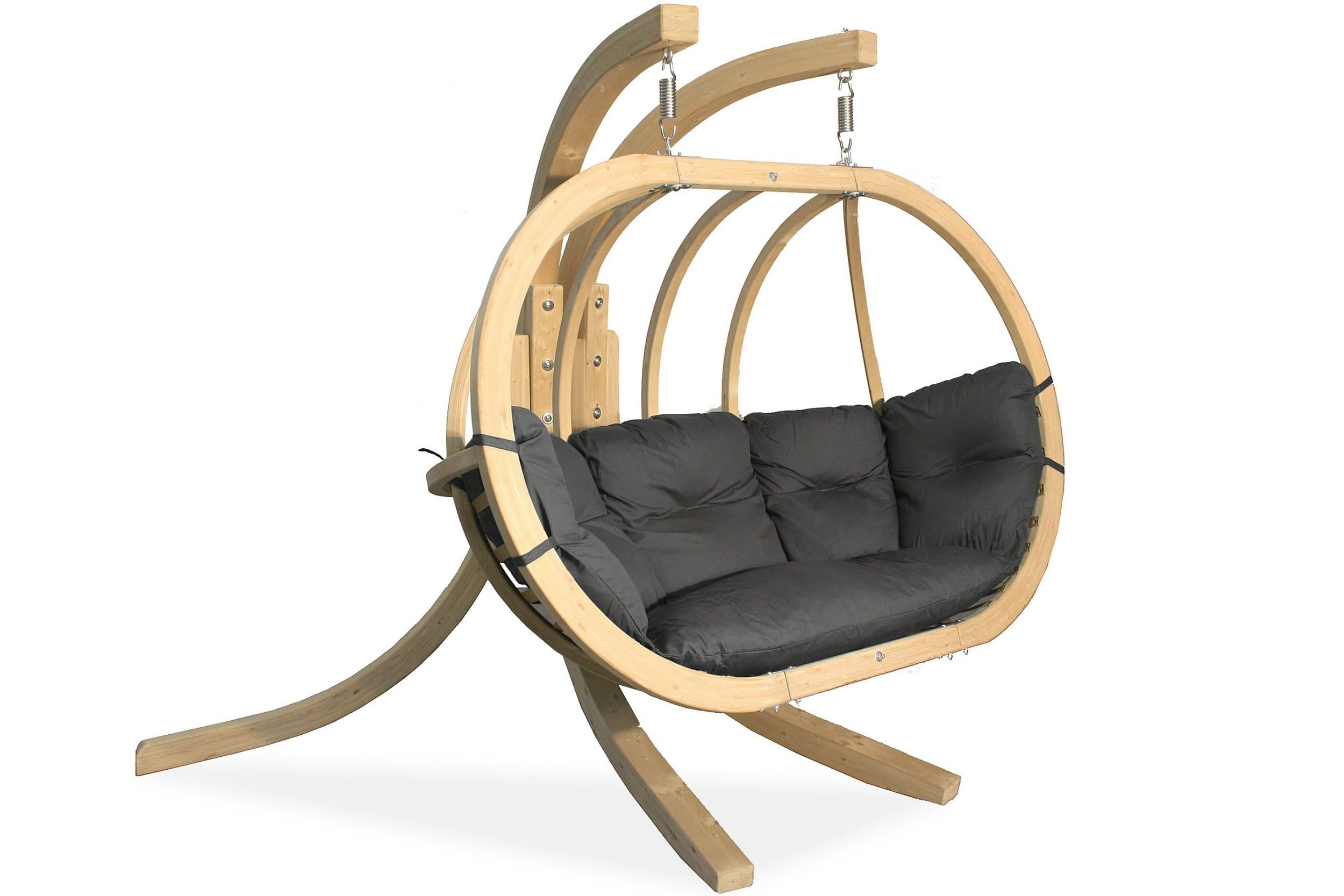 KONSIMO Fauteuil suspendu avec support ou sans - 1 place/2 places avec coussin, résistant aux intempéries et résistant, pour l'intérieur et l'extérieur - Pour l'intérieur et l'extérieur (fauteuil
