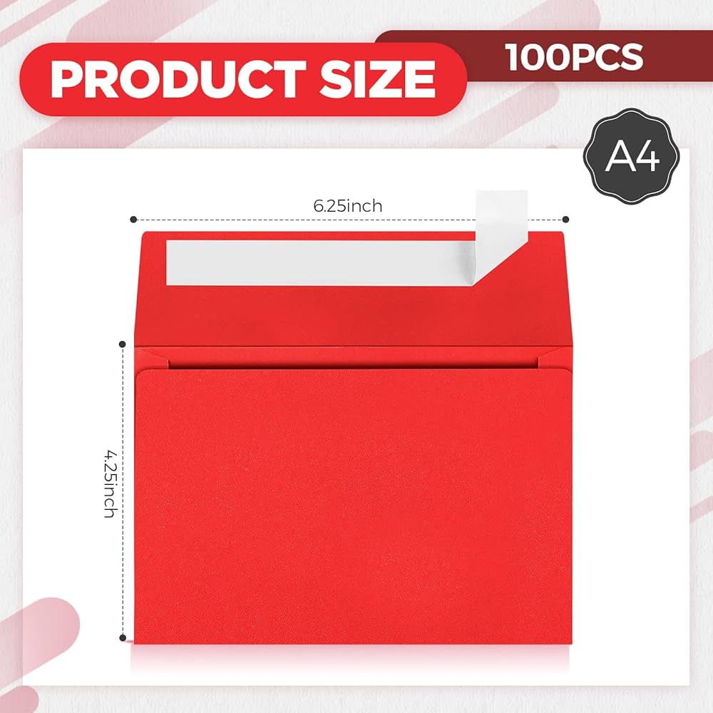 海外紙物　オススメ　赤色 大きな大きな　グラシン 封筒　100枚　大量　在庫少 海外紙物 オススメ 赤色 大きな大きな グラシン 封筒 100枚 大量