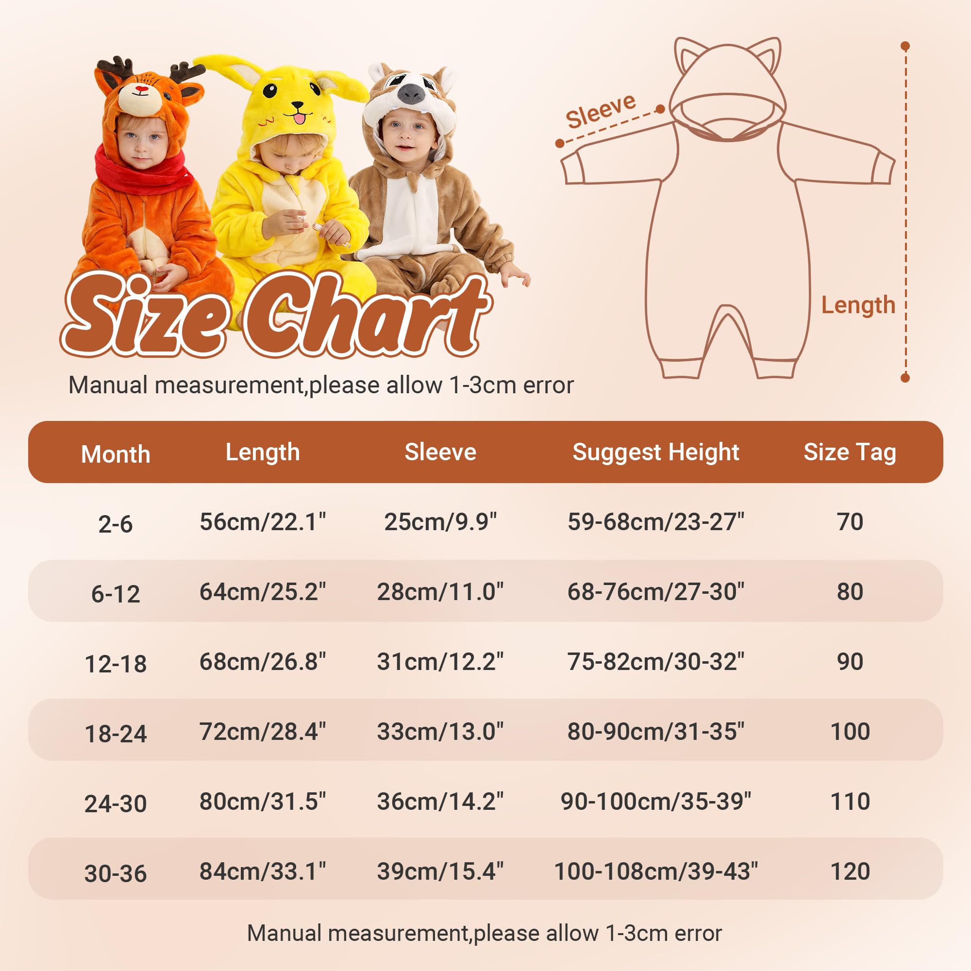 HAHASHOW BéBé d'hiver Grenouillères Combinaison, Unisexe Animal Barboteuses Manteau à Capuche, Enfants Flanelle Pyjama Jumpsuit pour Garçon et Fille 0-36 Mois