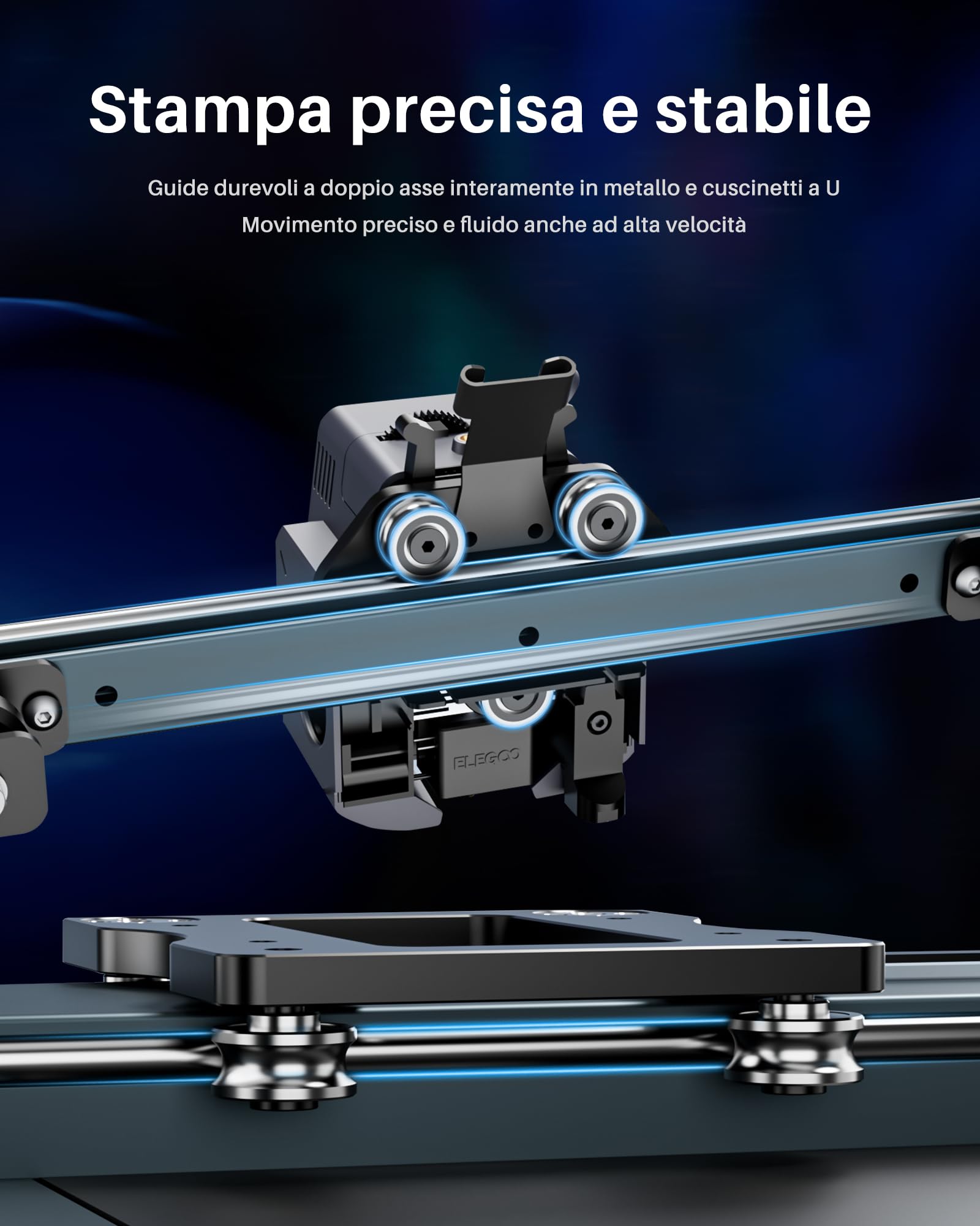 ELEGOO Neptune 4 Pro, Stampante 3D FDM da 500 mm/s con Firmware Klipper, 121 Punti Livellamento Automatico ed Estrusore ad Azionamento Diretto, Montaggio Semplice, Formato di Stampa 225x225x265mm³