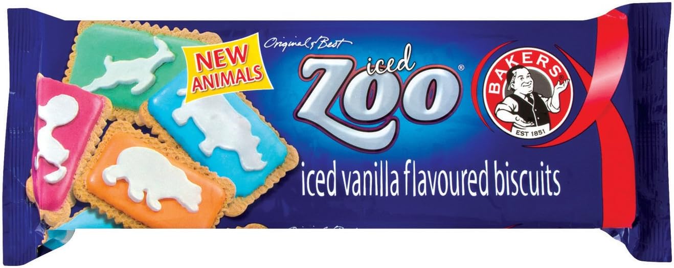Bakers Iced Zoo Vanilla Flavoured Biscuits 150g South African Animal
