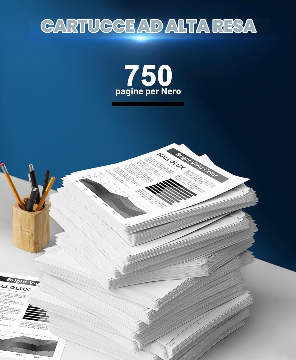 HALLOLUX 62XL Nero Cartucce Alta capacità, Sostituzione per HP 62 62 XL