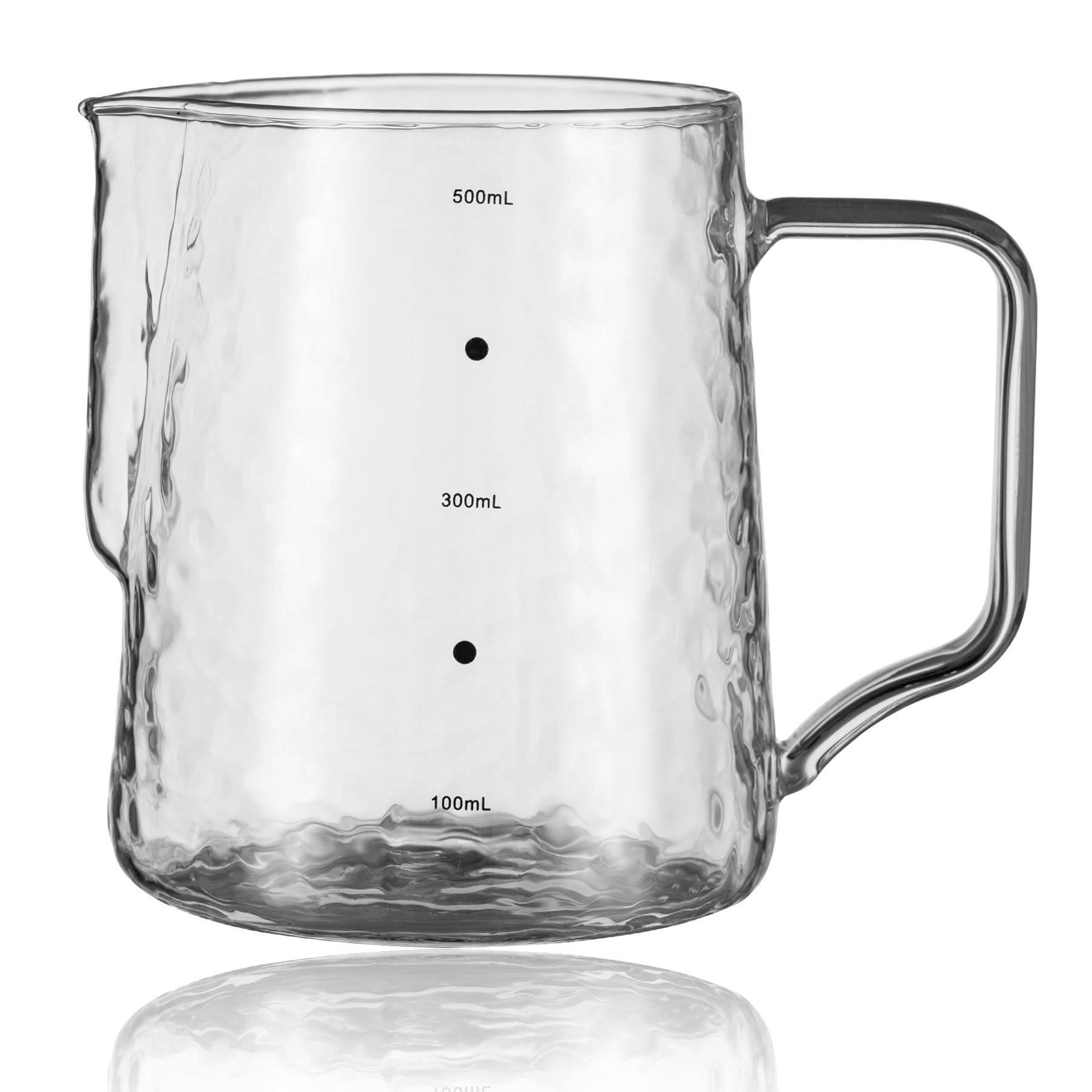 High Borosilicate Glass Milk Frothing Pitcher with Measurement, 20oz