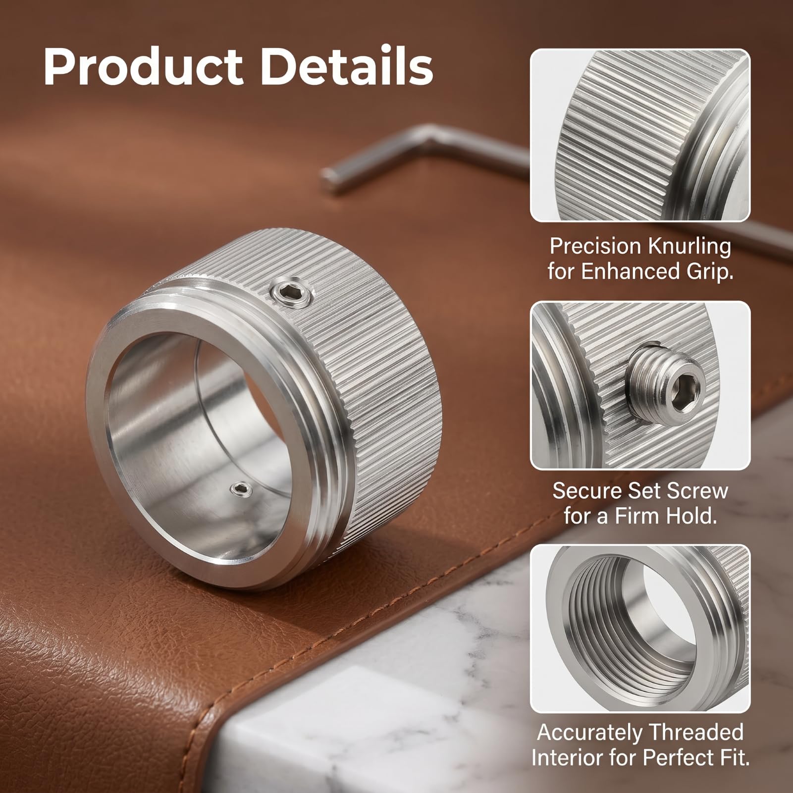 4 Stück Adapter Thermostatventil Heizkörper, Konverter Heizkörperventil, Edelstahl, Kopfteil, Umwandlungsset Heizungsventil M30 x 1,5, Edelstahl 304, einfache Installation mit Schlüssel