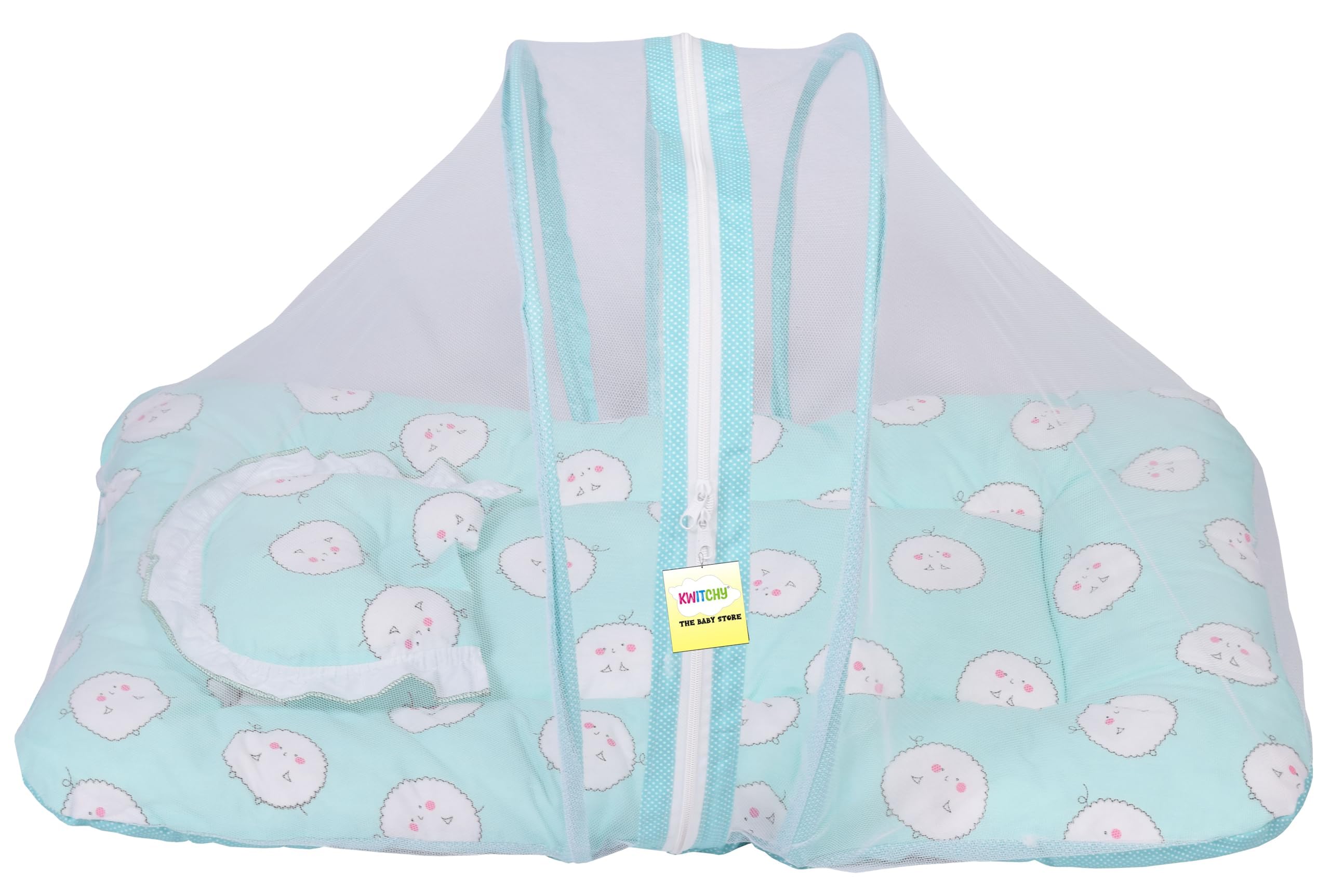 Kwitchy Baby Bed New Born Baby Bedding Set | Mattress | Mosquito Net | Carry | Cotton | Infants Beds | Products All | Gift Pack (0-6 Months) 1