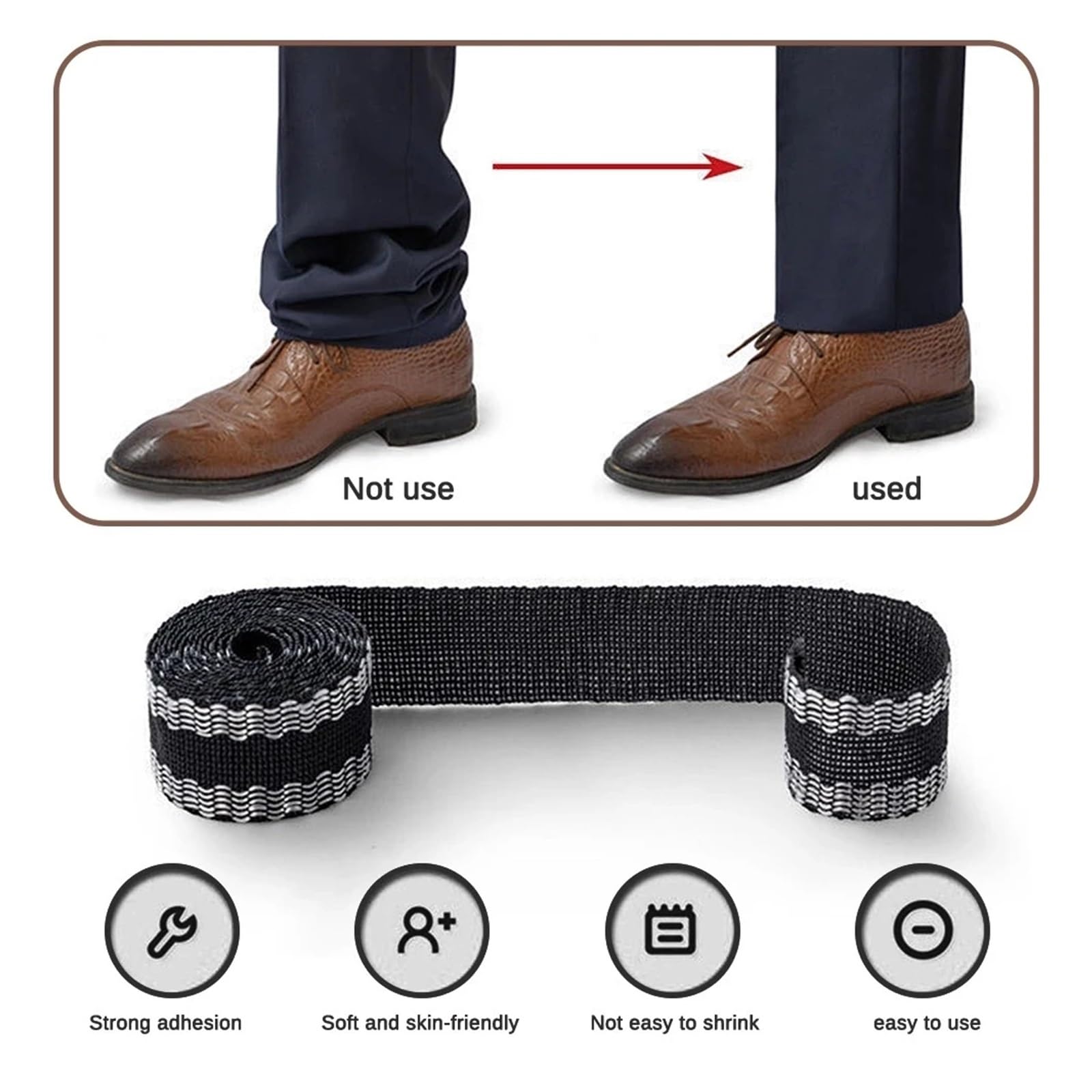 Säumband Bügelband zum Bügeln, Selbstklebendes Klebeband zur Hosenkantenverkürzung for Hosen, Beinkantenverkürzungsband, Saum aufbügeln, Hosen, Jeans, Kleidung, Länge anpassen, Saumband(Brown,1 Meters