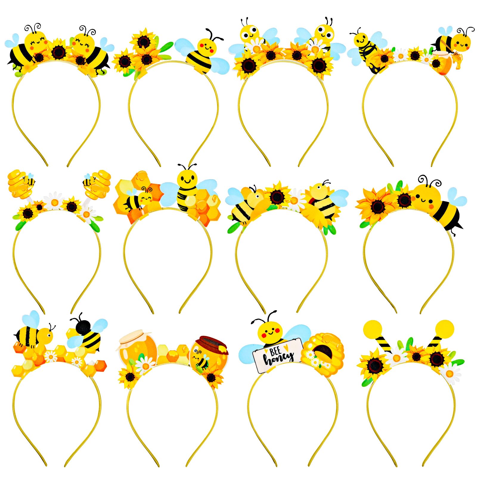 Capoda 24 Pcs Flower Honey Tentacle Headband Felt Headwear Photo Props Accessories for Themed Party Supplies