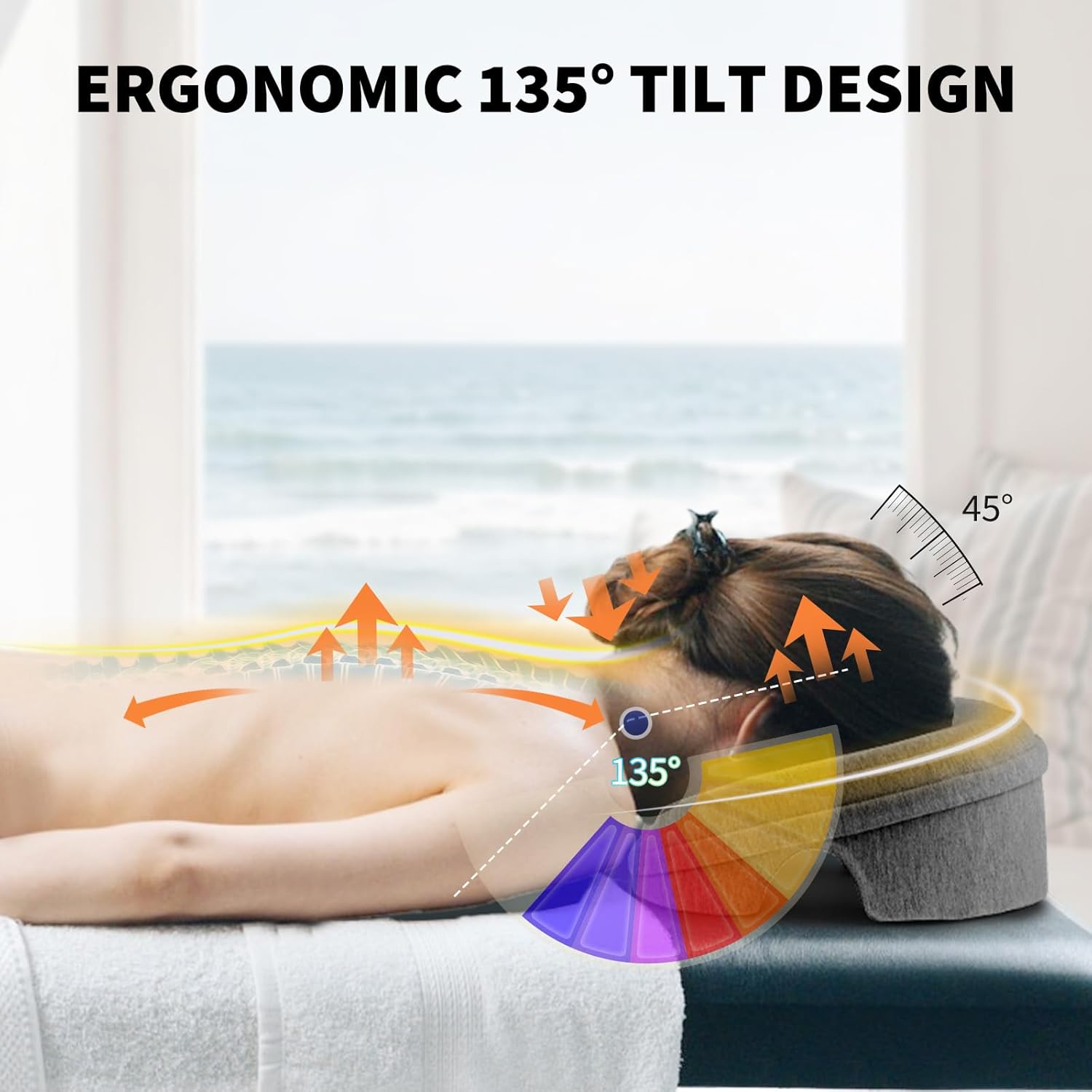 Face Down Pillow Massage Headrest for Bed, Stomach Sleeping Pillow, BBL Pillow After Surgery Post Eye Surgery Recovery & Vitrectomy Recovery for Massage Tables, Piercing Pillows Removable Cover Black