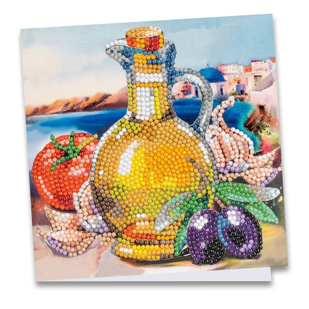 Ideen mit Herz Diamond Painting Greeting Card | 16x16cm | 370gsm | Includes Envelope & Tool (Olive Oil)