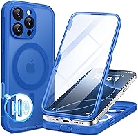 Vista 33 de BERFY Funda para iPhone 16 Pro, compatible con MagSafe, protector de pantalla de vidrio templado 9H integrado y protección de cámara, funda