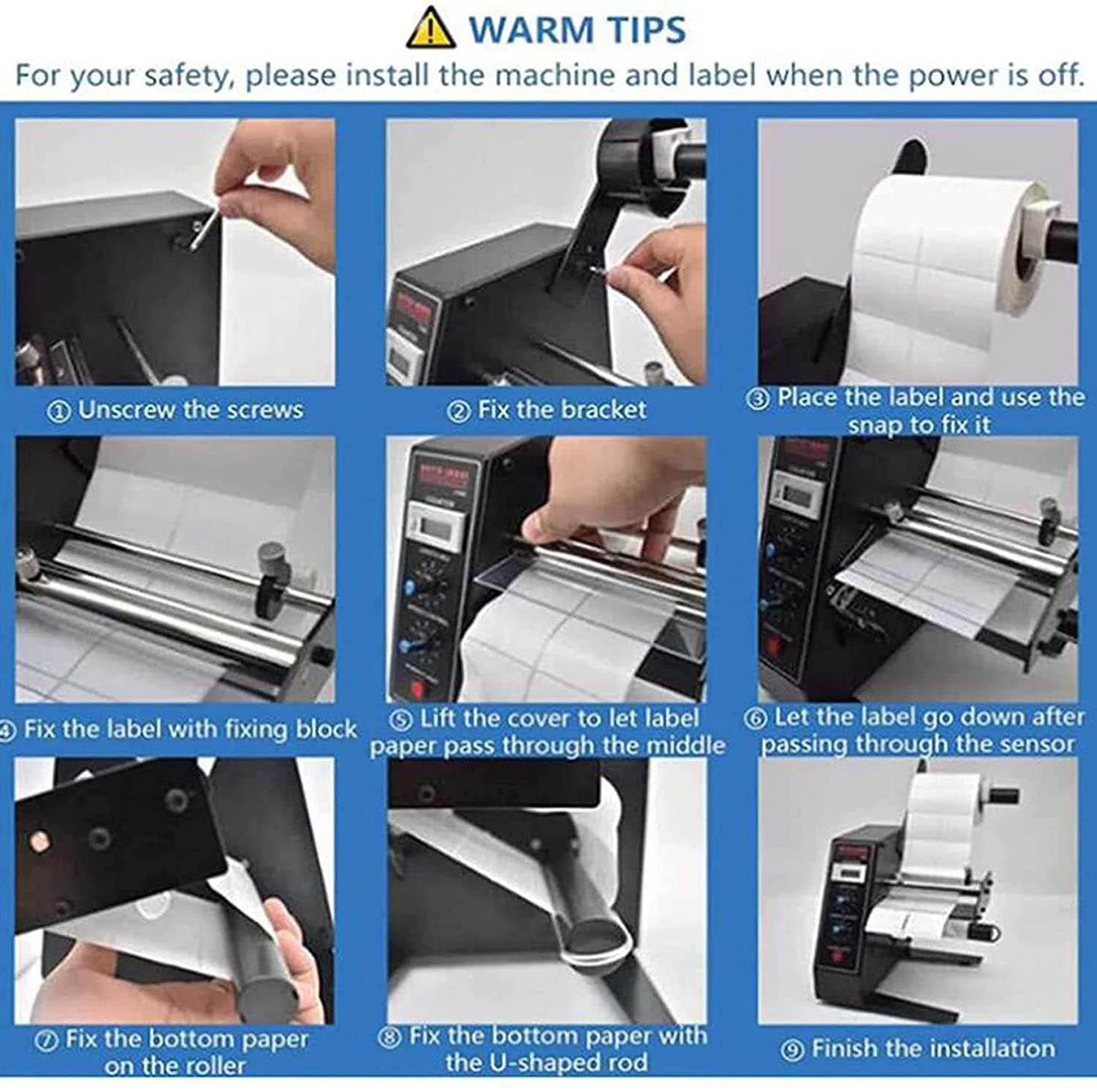 Distributore Automatico Etichette Conteggio Automatico Stripper Etichette velocità Regolabile Macchina Separazione Etichette Separatore Nastro Adesivo per Etichette Carta,110v