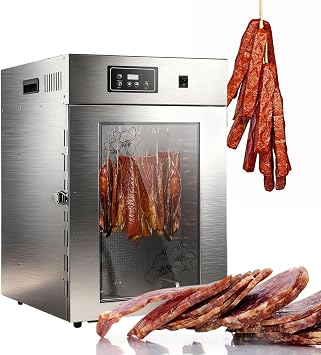 Commercial Food Dehydrator Machine - 95-194F Temp Control & 24H Timer, 800W/1000W Stainless Steel Meat Curing Chamber with 14/30 Hooks 1000W