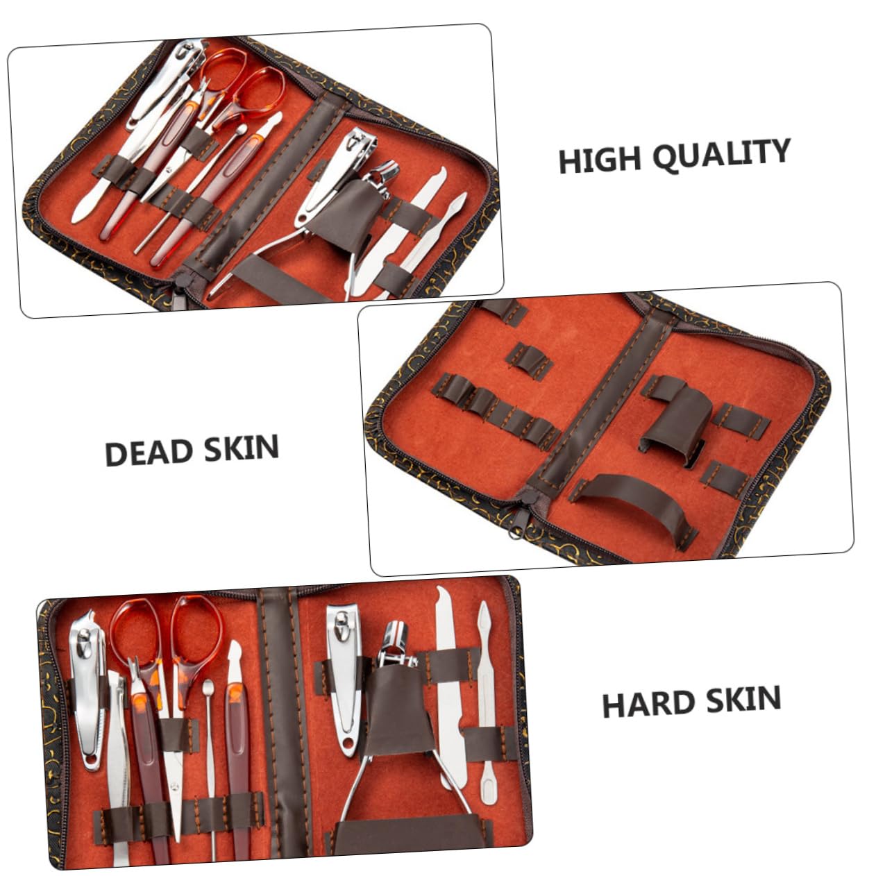 Housoutil 2 Sets Portable Nail Manicure Kit Set Nail Clippers Cuticle Nippers for Home Travel