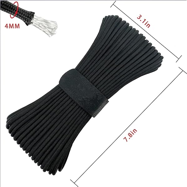 Corda Paracord 550 da 31 m, corda tattica pesante per paracadute, corda da sopravvivenza da 4 mm per campeggio, escursionismo, fai da te ed emergenza - 2