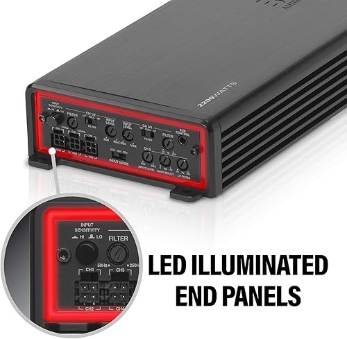 Miniatura 2 de BOSS Audio Systems Elite BE2200.5D - Amplificador de coche clase D de 5 canales, 2200 vatios, estable de 2 ohmios, digital, rango completo, fuente