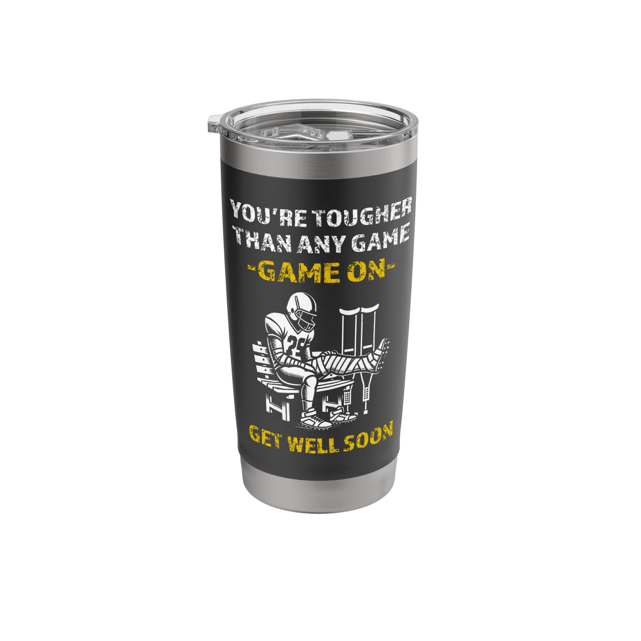 Funny Football Get Well Soon For Teen Boys Athlete Injury Stainless Steel Insulated Tumbler