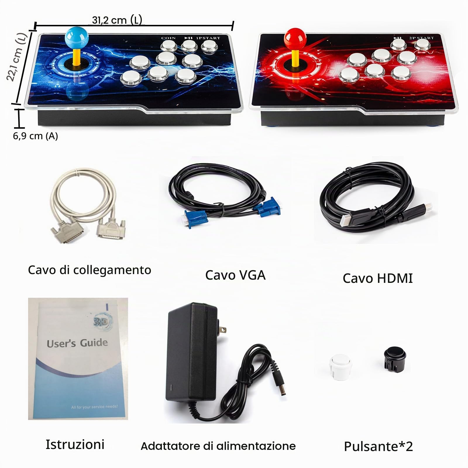 35000 Giochi in 1 Pandora Box Retro Arcade Console di gioco con due host separati per PC e proiettore e TV 3D 1-4 giocatori Categoria Elenco preferiti Salva/Cerca/Nascondi/Pausa/Elimina