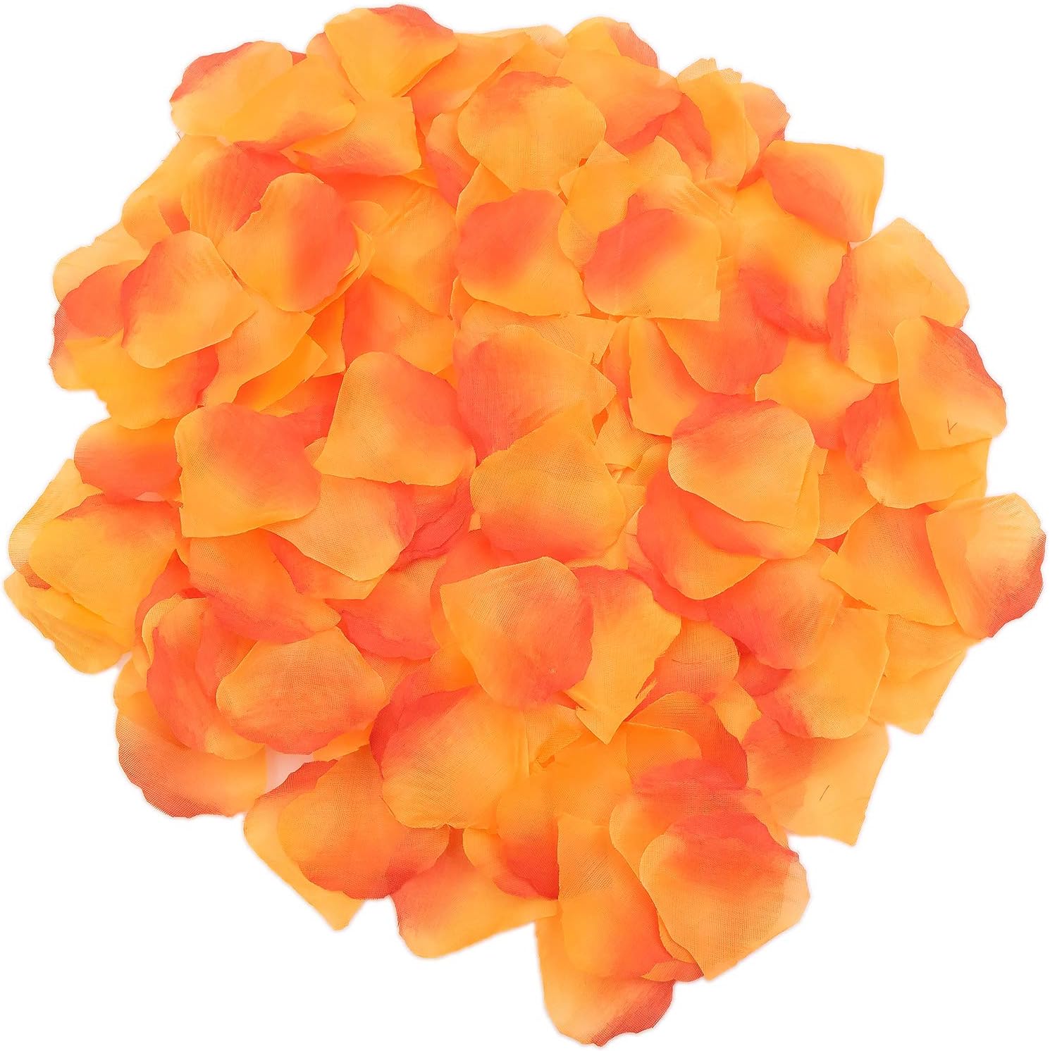 Jenwinor 2300pcs Orange Silk Flower Rose Petals for Wedding