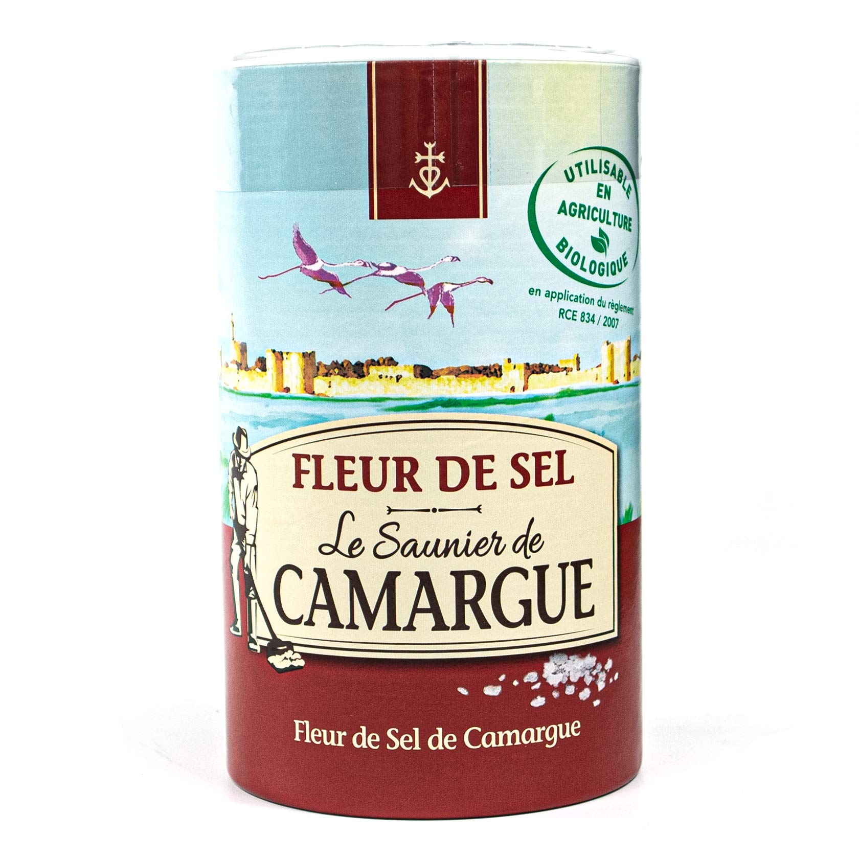Le Saunier de Camargue - 5er Set Fleur de Sel Salz in á 1 kg Dose (Kristallsalz) - Aus leicht feuchten Kristallen mit besonderer Körnung und Aroma - Premium Meersalz aus (Süd-Frankreich/Mittelmeer)