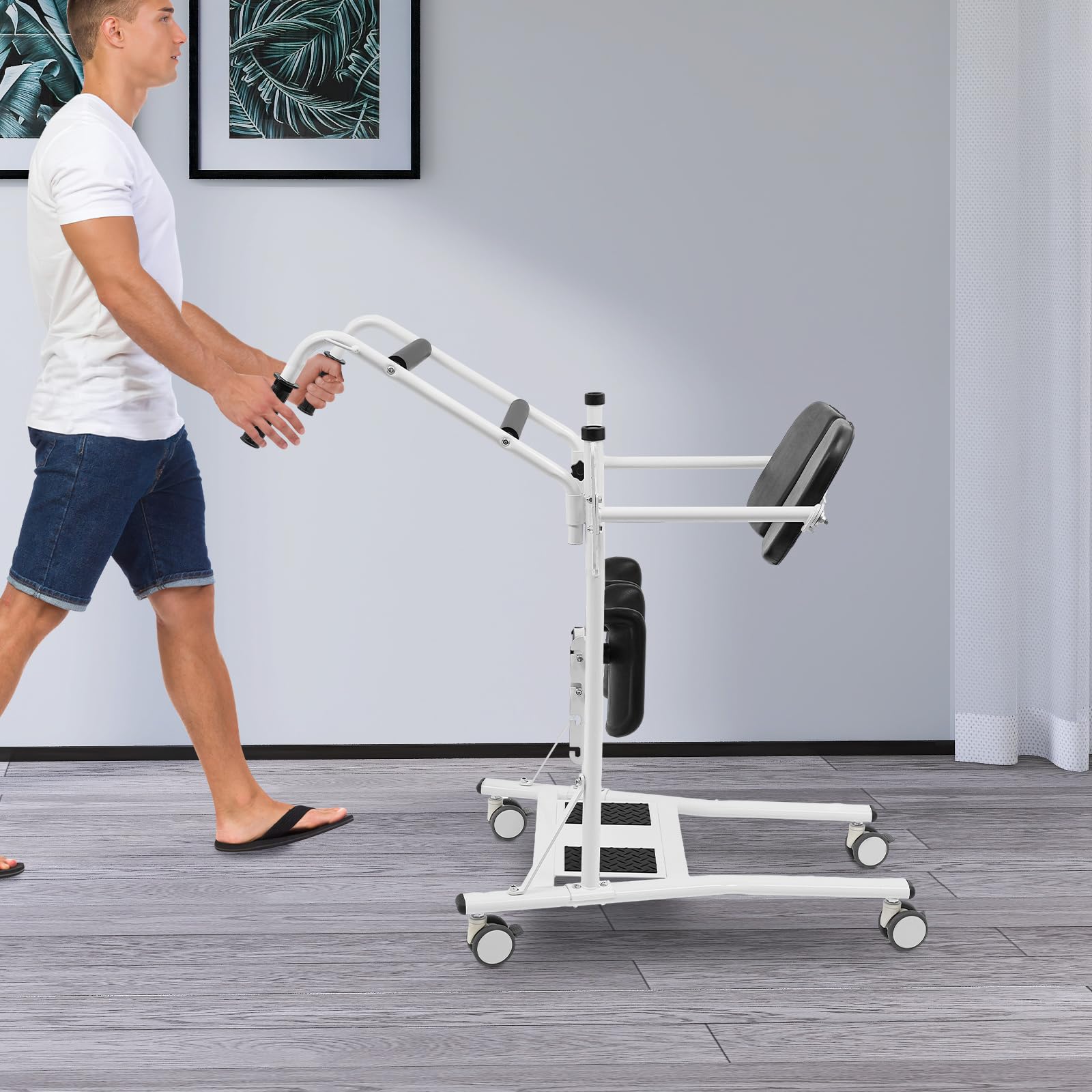 Elevador de pacientes hidráulico para el hogar, ayuda a levantarse, cama para personas mayores de hasta 120 kg, cuidado y ayuda, ayuda de transferencia, 63 x 82 x 119 cm, silla de ruedas, altura