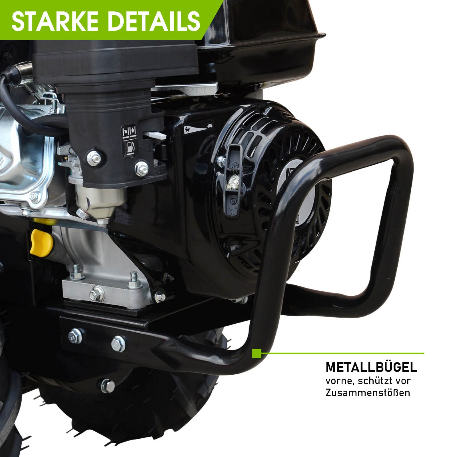 BRAST Motorhacke Gartenfräse Benzin | 1,9kW(2,6PS)-5,15kW(7PS) | 25-85cm Arbeitsbreite | 6 Modelle | Stahlrahmen Transportrad & kabellos | für kleine bis sehr große Grundstücke | BRB-AF 7500 B&S