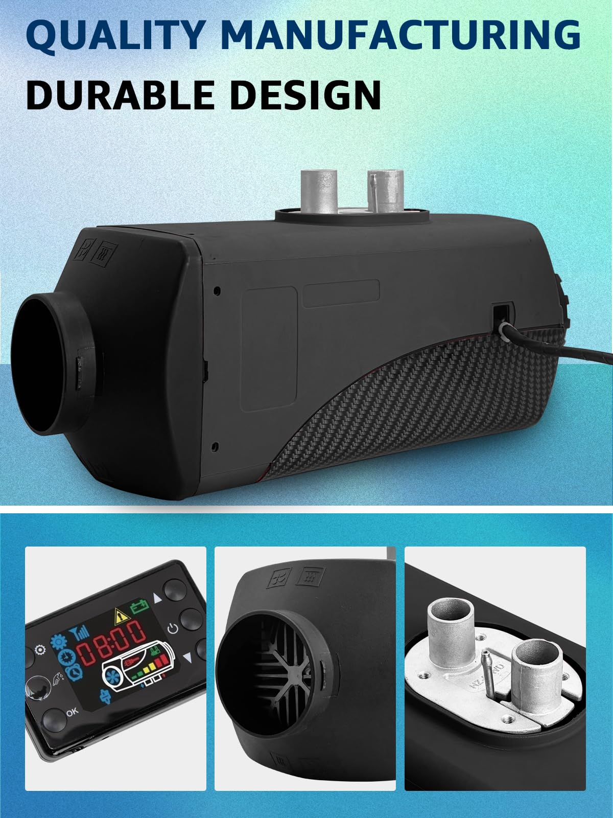 Calefactor de aire diésel de 12 V y 8 kW con control remoto y monitor LCD, bajo nivel de ruido, calentamiento rápido, calefactor de estacionamiento, para automóviles, camiones, barcos, autobuses, au