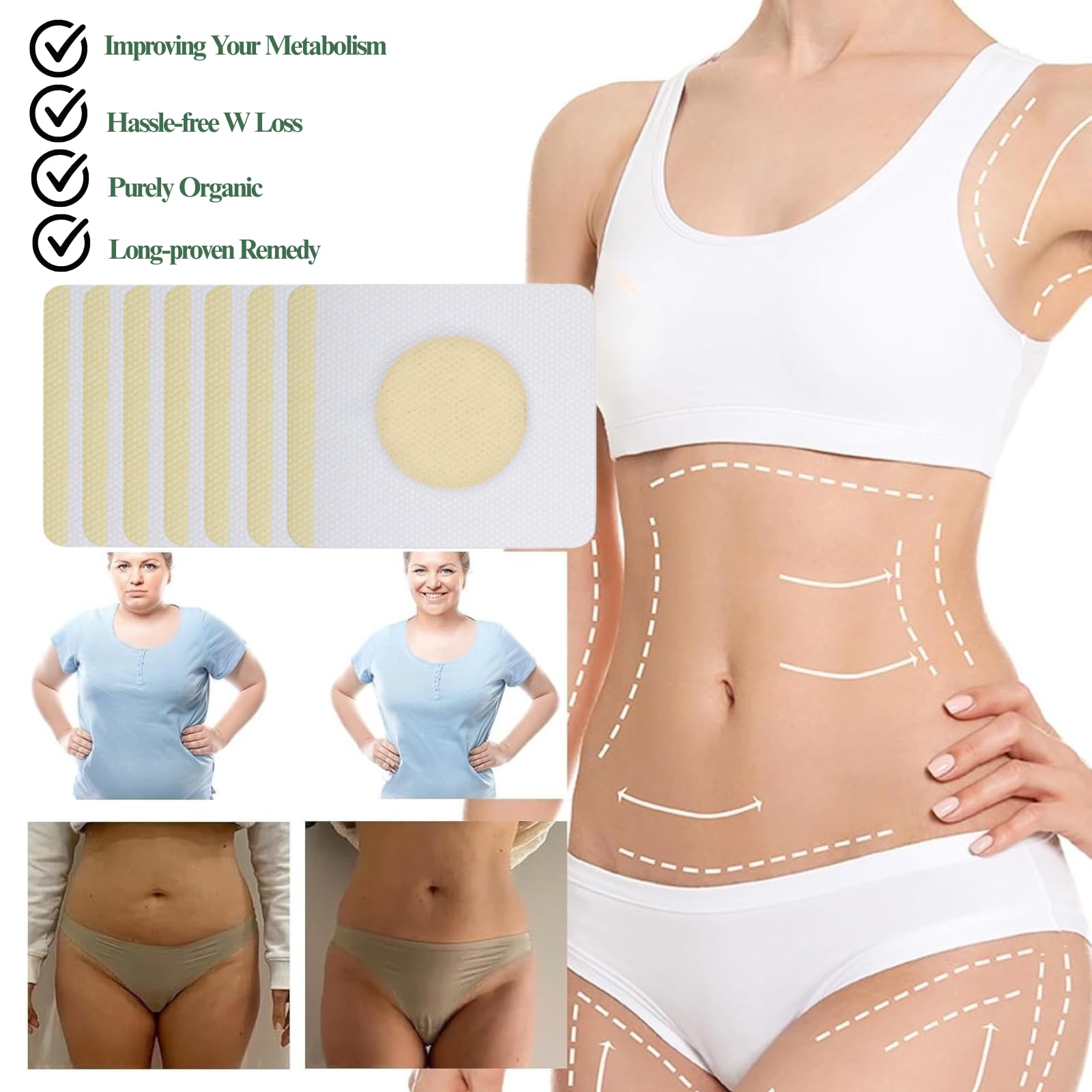 40pcs Bee Venom Patches,Lymphatic Drainage Patches,Fat Burning Patches for Belly&Waist&Legs,Skin Firming &Body Shaping Patch,Anti-Cellulite,Natural Fat Reduction,Bee Venom detox patches - Image 3