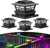 Vista 6 de Viewsun Paquete de 12 Luces Solares para Tapas de Postes, Luces Solares para Postes de Valla de Jardín Exterior con LEDs SMD, Luz Decorativa