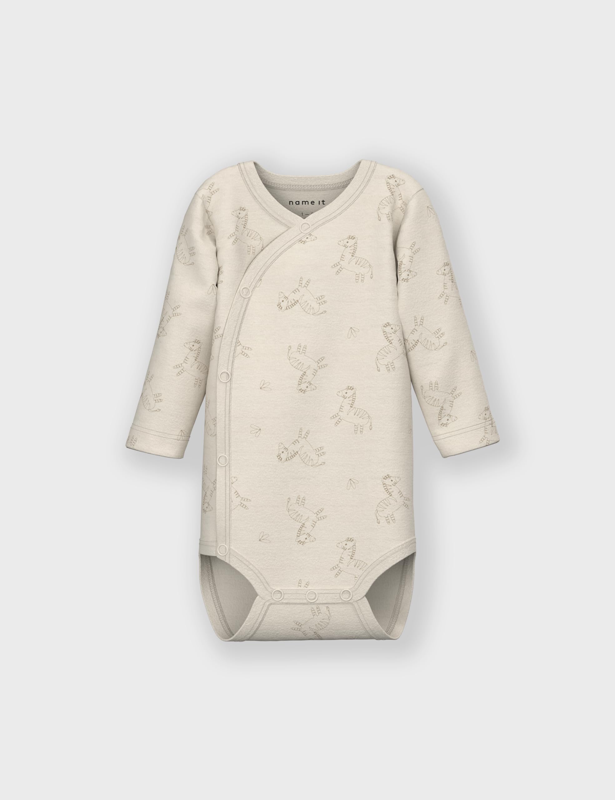 Name it baby Unisex Nbnbody 2P Ls Wrap Rainy Day Zebra Noos (2 sztuki), Rainy Day, numeric_74