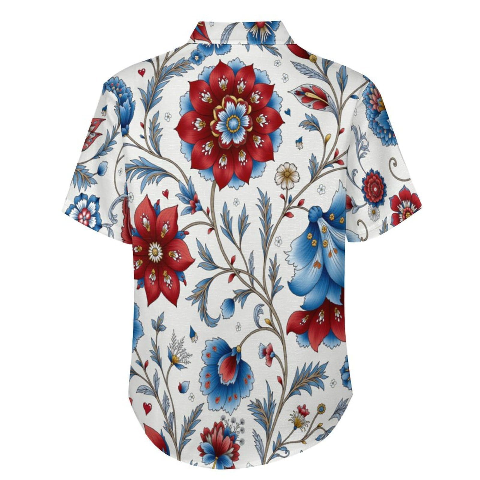 Camicie a Maniche Corte da Uomo - Camicie da Spiaggia con Stampa Elegante Floreale Artistico Tradizionale, Funky Estiva Cool Camicia Hawaiana Monopetto Camicia S-7XL