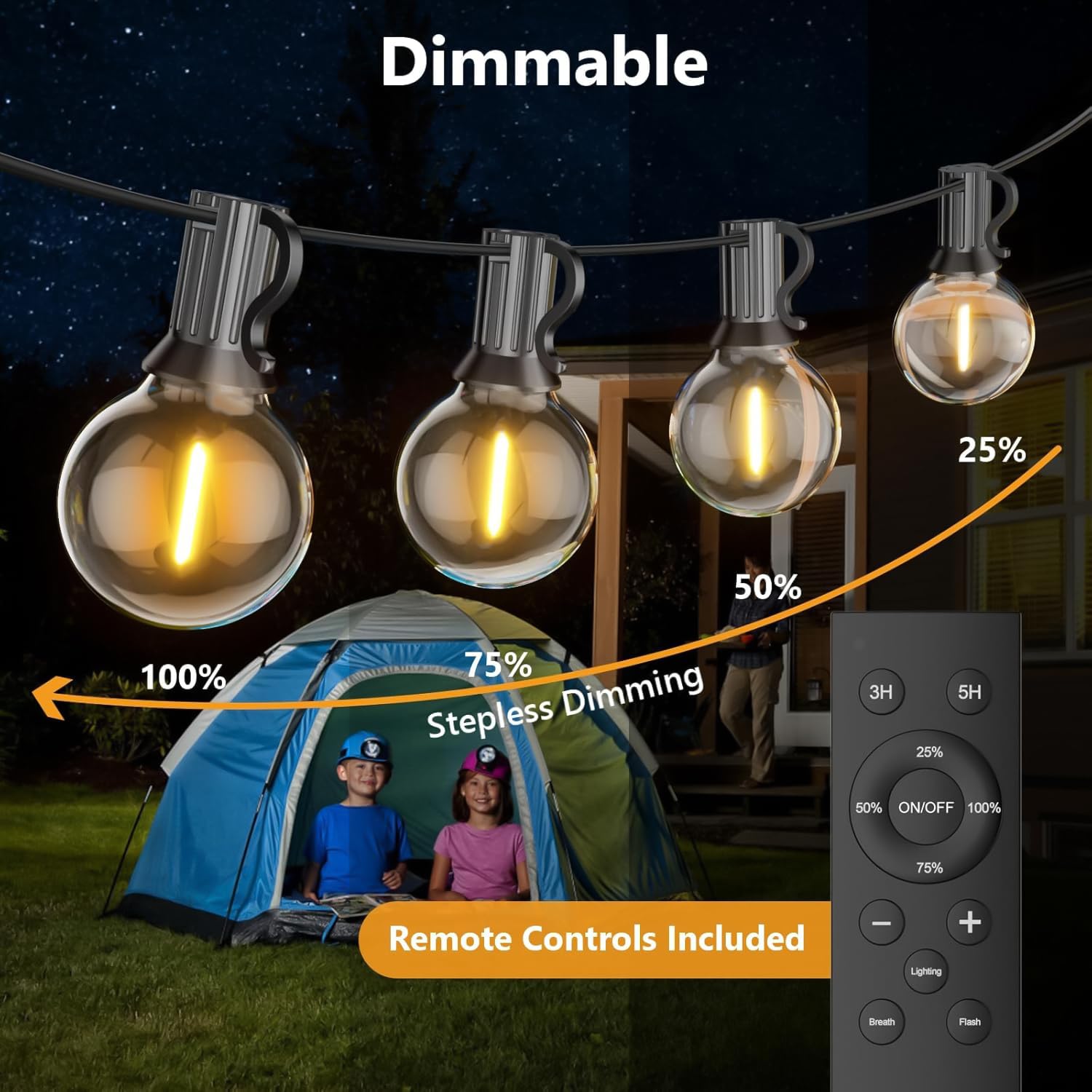 Catena Luminosa Esterno, 30M LED Luci da Esterno Giardino, Catena Luci Impermeabile Lucine with 50+2 Filo Lampadine per Natale Terrazzo Matrimonio Partito Esterni Decorative Luminarie