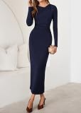Lazysmile Womens Long Sleeve Asymmetrical Maxi Fall – Sleek bodycon maxi silhouette