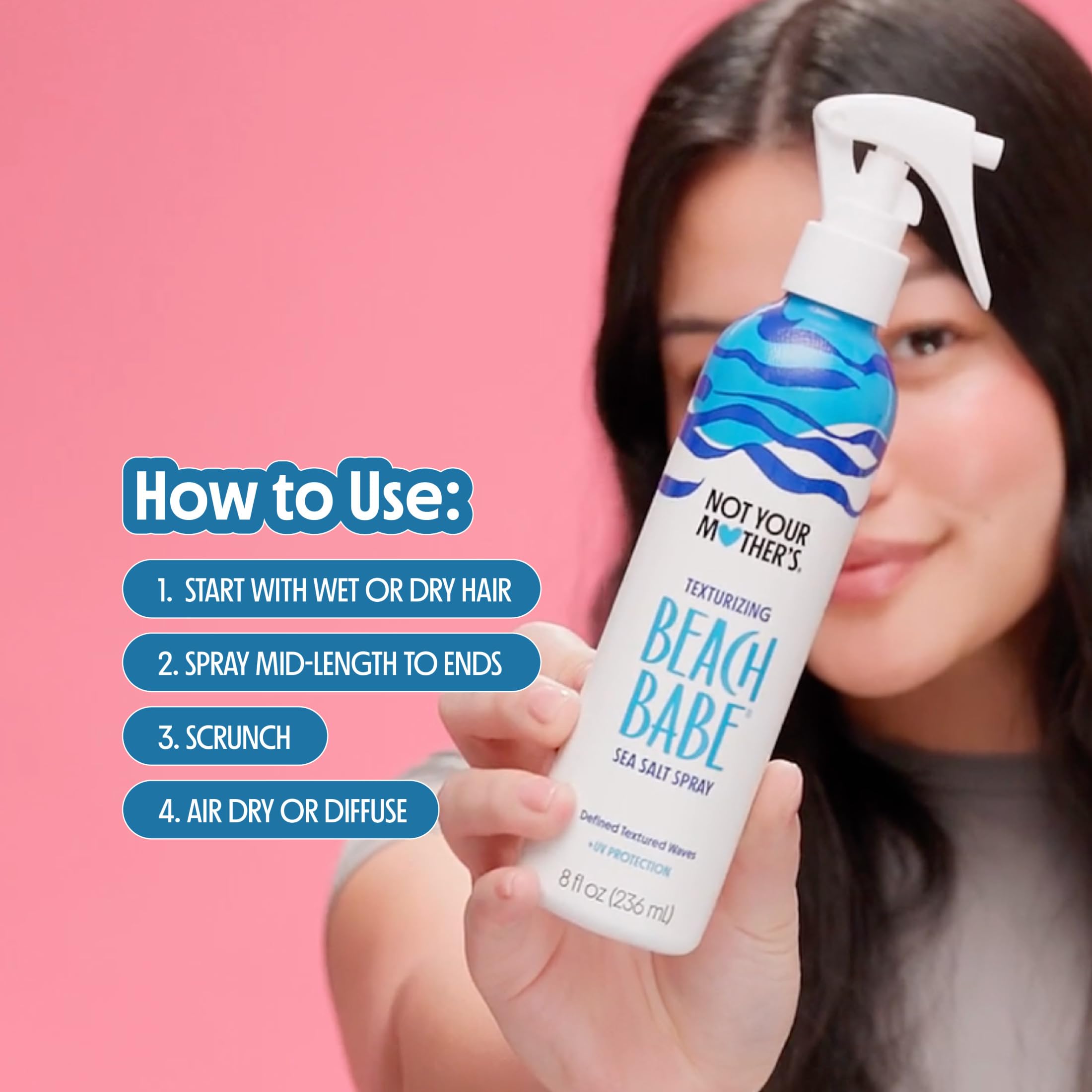 Not Your Mother's Playa Babe Sea Salt Spray (3 Stück) – 8 Fl Oz – Texturierendes Spray für trockenes Haar – verleiht dem Haar Textur und Granulat mit einem matten Finish