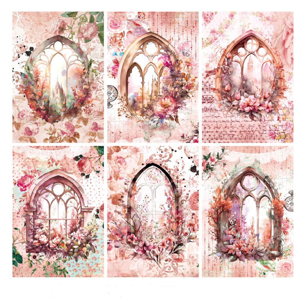 ZXMNBH Kit de papel para álbumes de recortes, collage floral fluido, planificador, materiales para adultos, suministros de decoración, 30 unidades/paquete