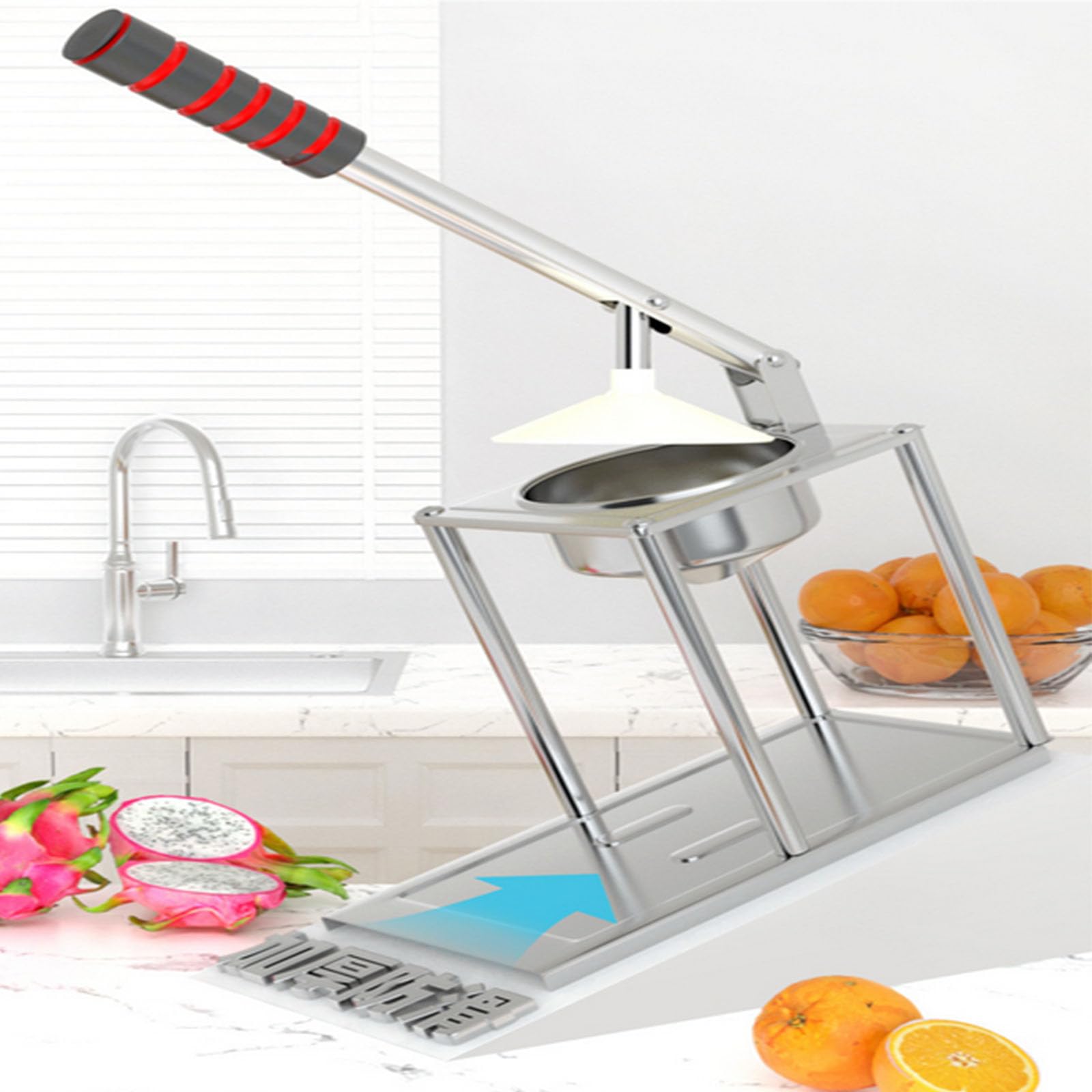 Hebel manuelle Squeeze Zitruspresse, Edelstahl-Küchen-Zitruspresse, kommerzielle professionelle Zitronenpresse, leicht zu reinigen, geeignet für Orange und Zitrone