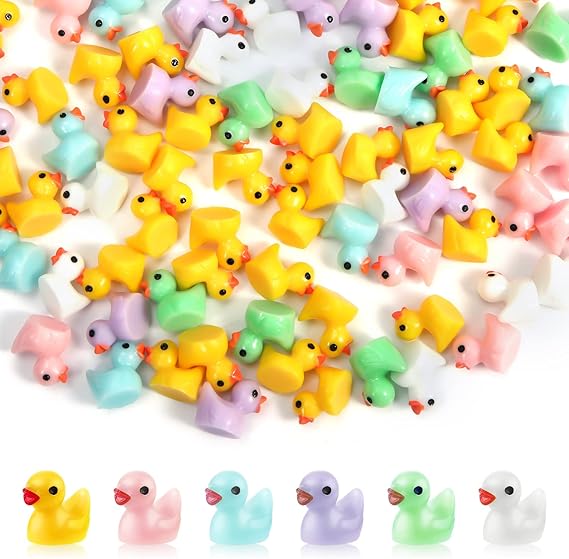 120pcs Mini Resin Ducks Decoration, Tiny Miniature Ducks Mini Resin