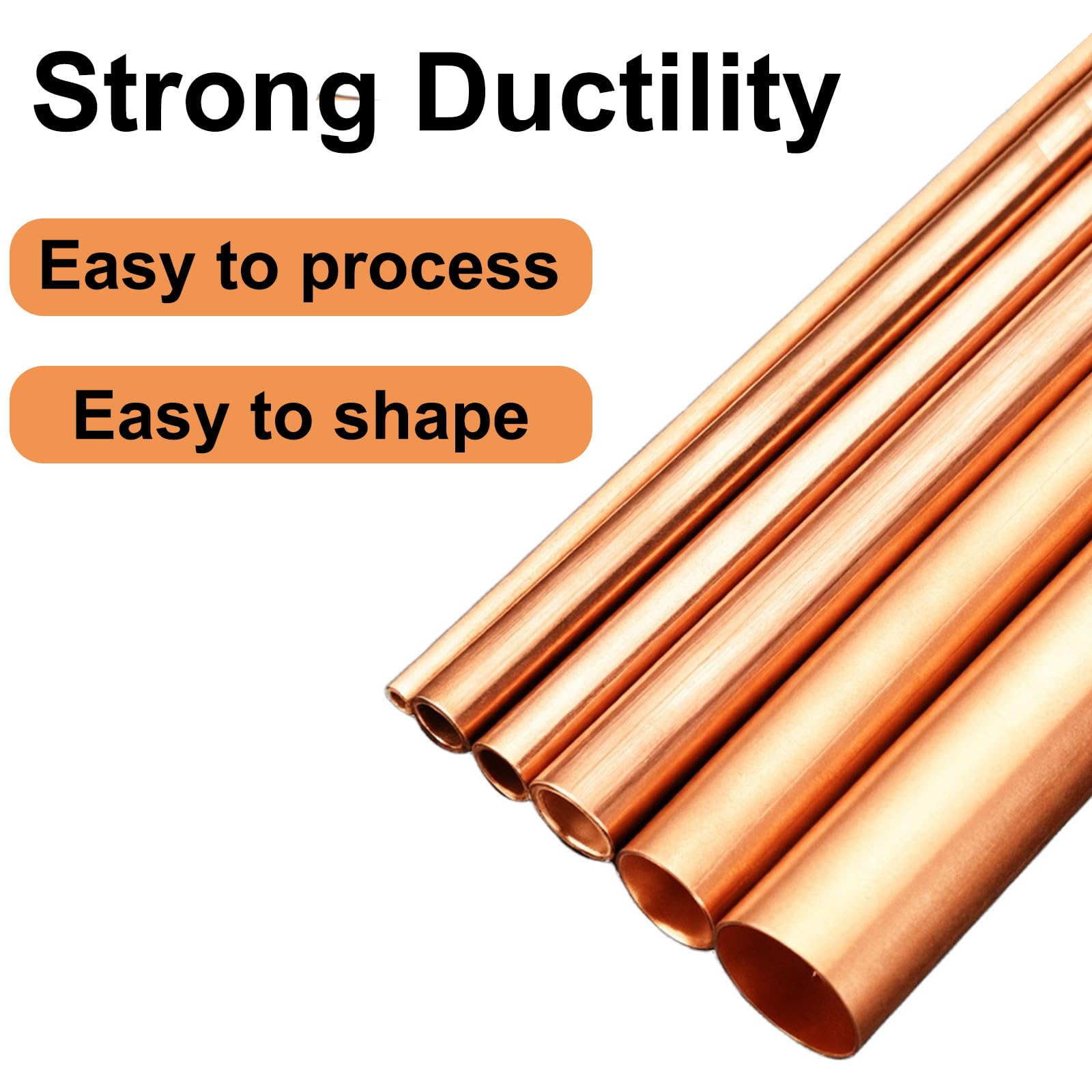 flexibles Kupfer-Mikrobohrungsrohr, Hard Drawn Copper Hollow Tube 20mm x 0.5-5mm .5m Plumbing HVAC Refrig Water Gas Ind DIY(20mm*2.5mm*0.5m)
