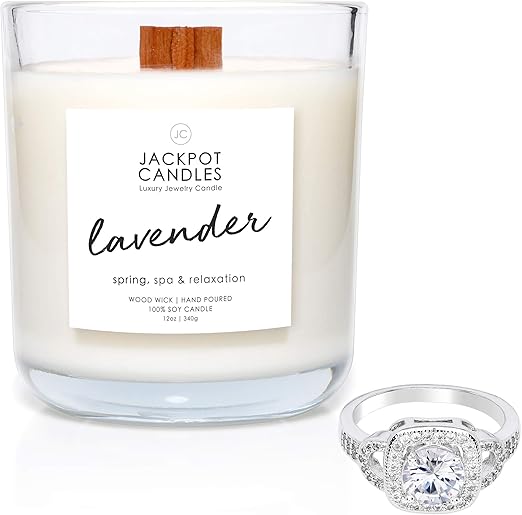 Lavender Candle with Ring Inside (Surprise Jewelry Valued
