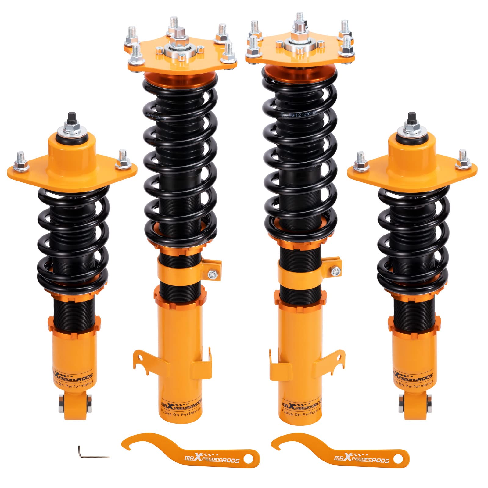 maXpeedingrods Coilovers for Honda CR-V 2007-2011, Adjustable Height Coilovers Suspension Kit Strut, Preset Damping Shock Absorber Struts, Lowering Kits by 1-3” Golden