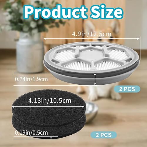 Miniatura 2 de Accesorios de repuesto de filtro de esponja Hepa compatibles con Oneisall & Afloia & Homeika Pet Grooming Kit & Vacuum (2 filtros Hepa + 4 esponjas)