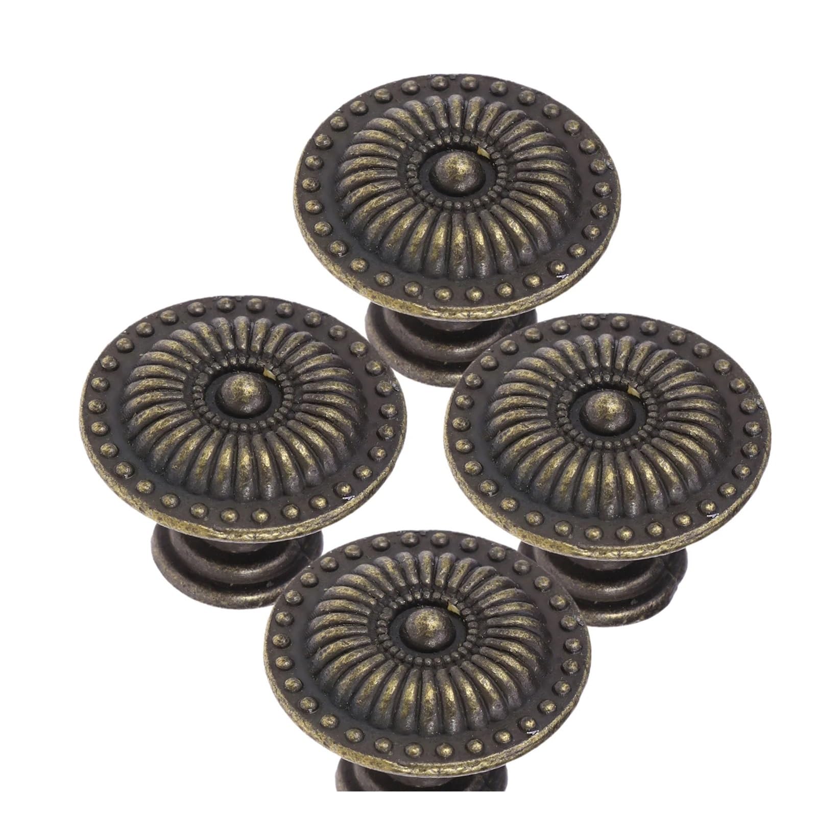 LSNNMU 4Pcs Cupboard Pull Knob Bronze Vintage Drawer Handle 24Mm Round Zinc Alloy Hardware for Cabinet Wardrobe Bin Retro Style for Cupboard